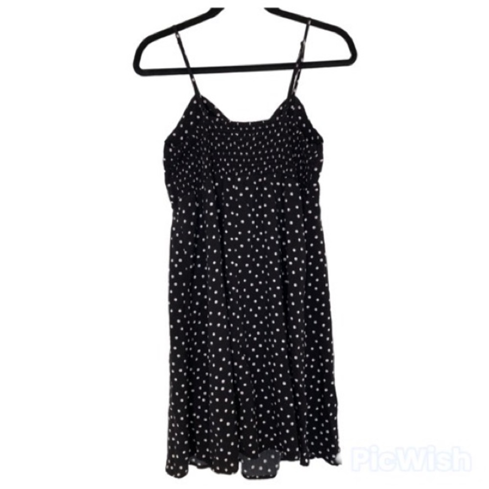 Mossimo Size M spaghetti strap black with white polka-dots mini dress